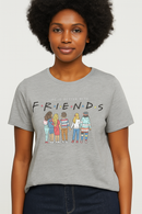 Black Friends Embroidered T Shirt Black-1