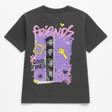 Charcoal Friends Oversized Printed T Shirt - 0