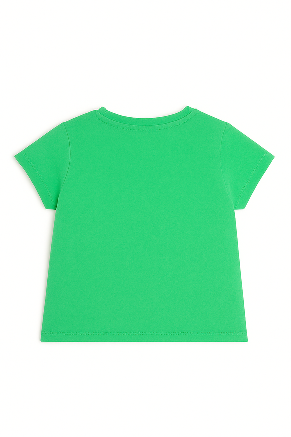 Green Flowers Bloom Placement Print With Sequins Boxy H S T Shirt Green