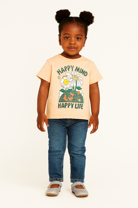 Orange  Placement Print With Sequins Boxy