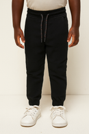 Black Elasticated Waist Jean Black-1