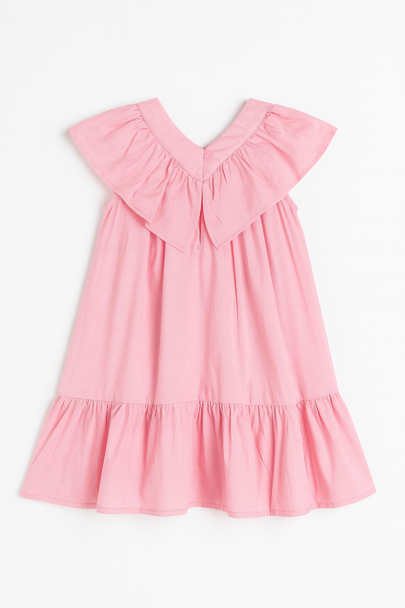 Pink Collar Frill Dress