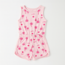 Pink Palm Print All Over Print Jumpsuit Pale-3