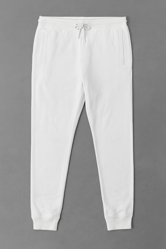 White Basic Track Pant