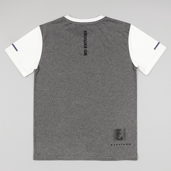 White Grey Mel Cut And Sew Tee