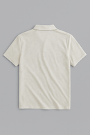 Ottmeal Zip Placket Polo Shirt With Chest Logo Ecru-3