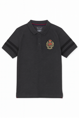 Badge Polo Shirt Charcoal - 0