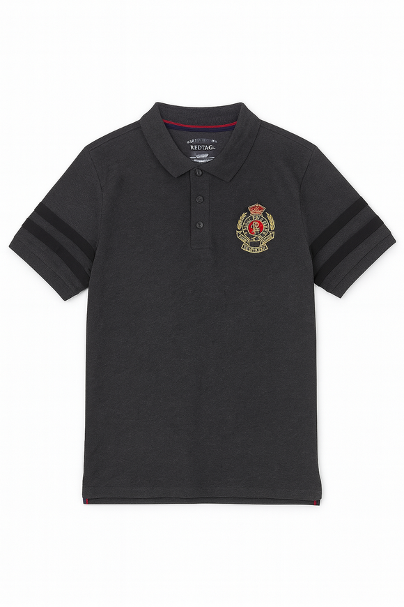 Badge Polo Shirt Charcoal