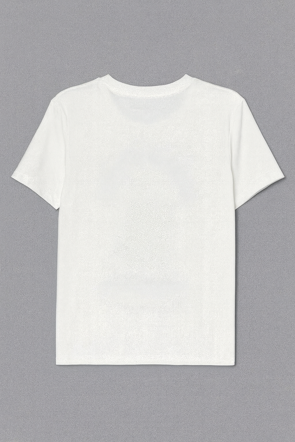 White Floral Pearl Embellished T Shirt