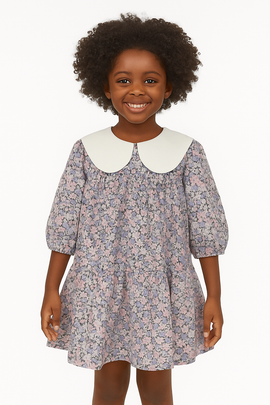 Aop Floral Peterpan Collar Dress Assorted