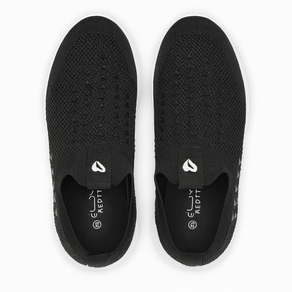 Black Diamante Slip On