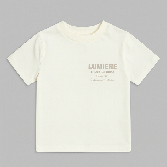 Beige Printed Shirs And Tee