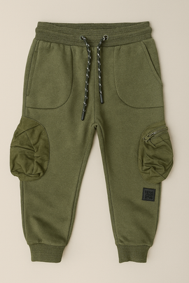 Sage Green Nylon Zip Cargo Pocket Track Pant Green - 0