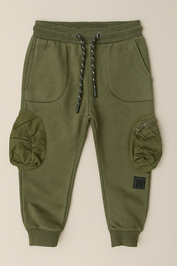 Sage Green Nylon Zip Cargo Pocket Track Pant Green