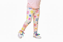 Pink Aop Flowers Legging  Pale Pink 2 3 Years