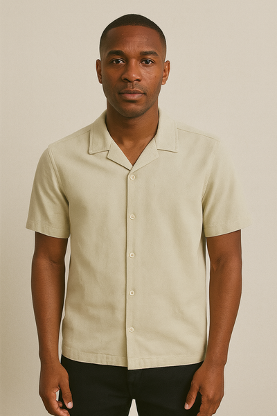 Beige Mens Casual Shirt