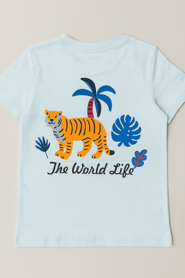 Blue Jungle T Shirt And Long Pant Pyjama Set Blue - 0