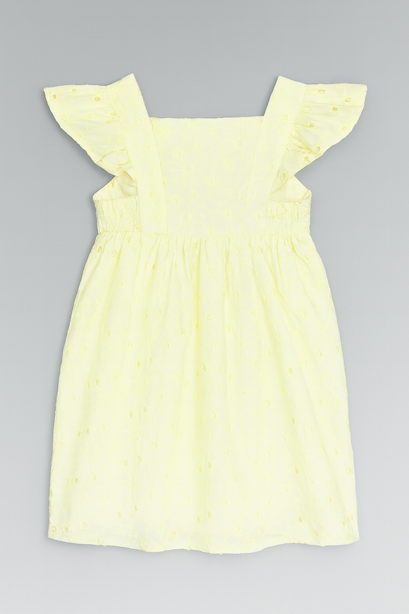 Yellow Schiffli Dress