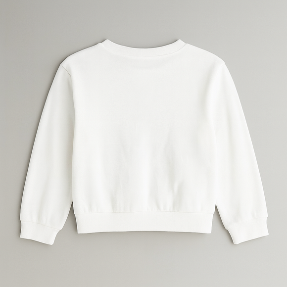White Placement Print Sweatshirts