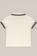 White Pique Tipping Polo White-3