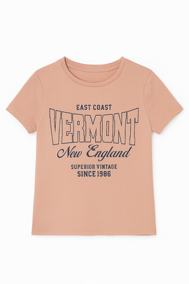 Pink Vermont Printed T Shirt Pale - 0