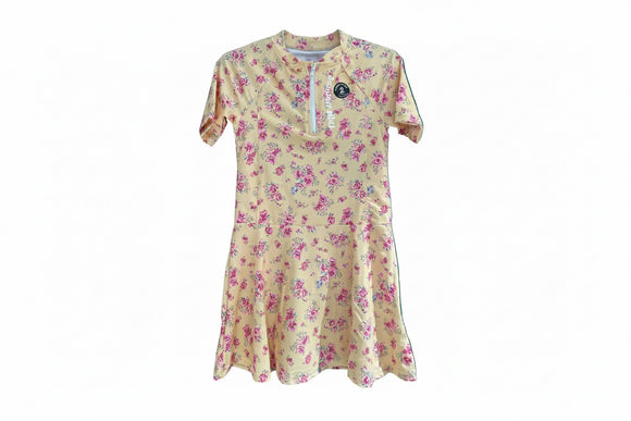 Yellow Floral Skater Dress With Shorts Sets Assorted