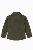 Boys Junior Olive Coordinate Shirt Green-3