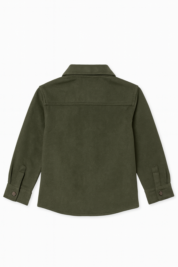 Boys Junior Olive Coordinate Shirt Green