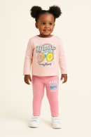 Pink Placement Print L S Pj Sets Pale Pink-1