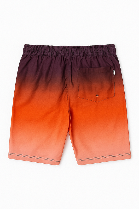 Red Gradient Printed Shorts Red