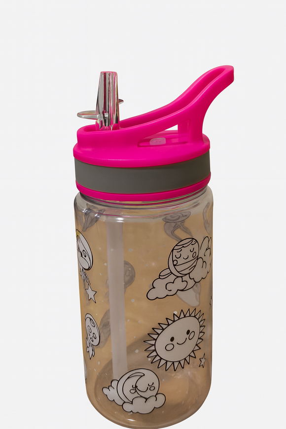 Pink Transparent Water Bottle 400ml