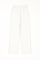 White Elasticated Button Detail Straight Fit Trouser-3
