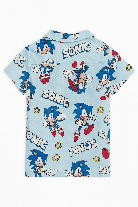 Pale Blue Sonic Aop Resort Shirt