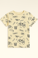 Beige Game Aop Short Sleeve T Shirt Beige-3