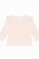 White Blue Stripes Applique Long Sleeves T-3
