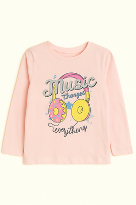 Pink Placement Print L S Pj Sets Pale Pink - 0