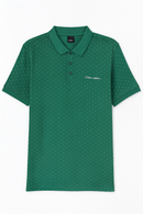 Sage Green Aop Polo Shirt With Chest Logo Green-2
