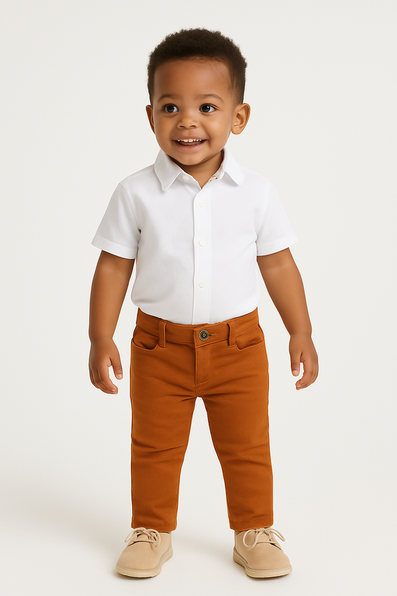 Rust Grey 5 Pocket Coloured Denim Orange