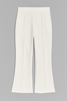 Single Pleat Wide Leg Trouser Ivory - 0