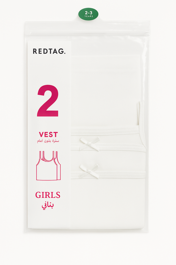 2 Pc Pk Junior Girls Solid Color Vest Pack Assorted