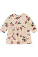 Beige Floral All Over Print Dress Beige-2