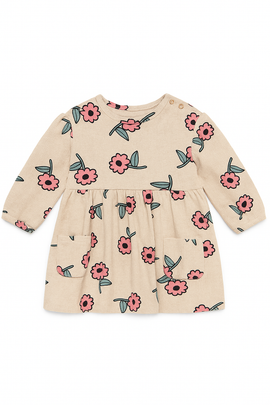 Beige Floral All Over Print Dress Beige - 0