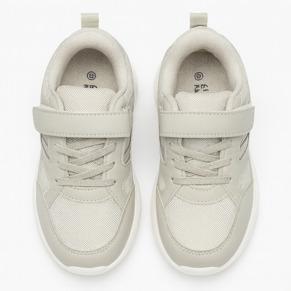 Beige Rubber Overlayed Chubky Sneakers