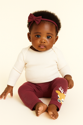 Plum Placement Print Leggings Mauve - 0