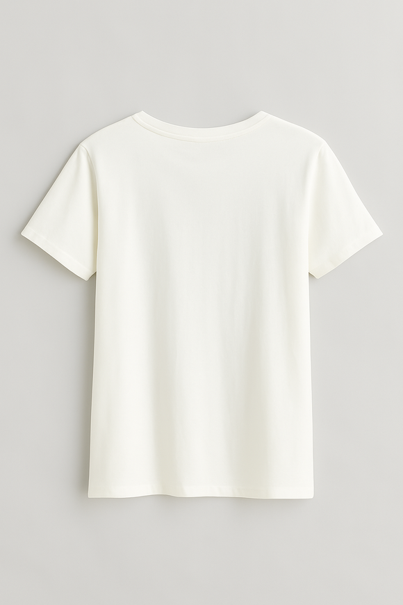 White Foil Printed T Shirt White
