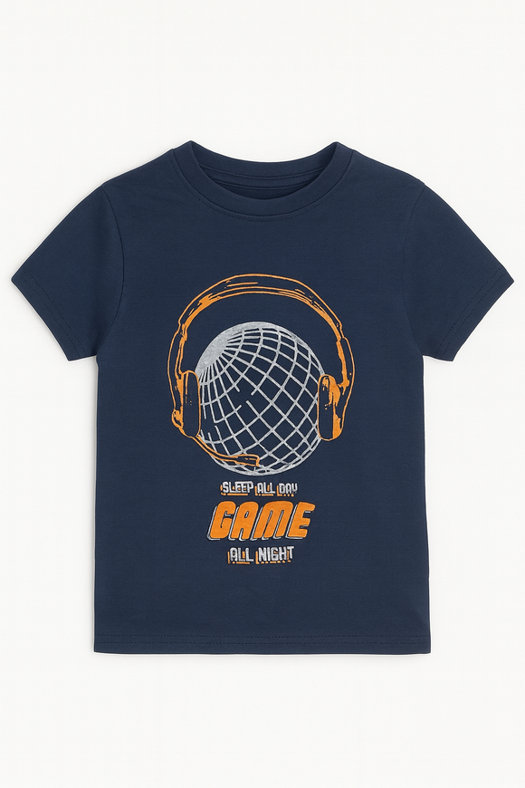 Navy Game T Shirt And Long Pant Pyjama Set