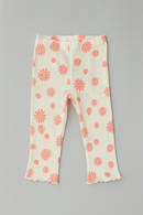 White Floral Aop Rib Leggings White-3