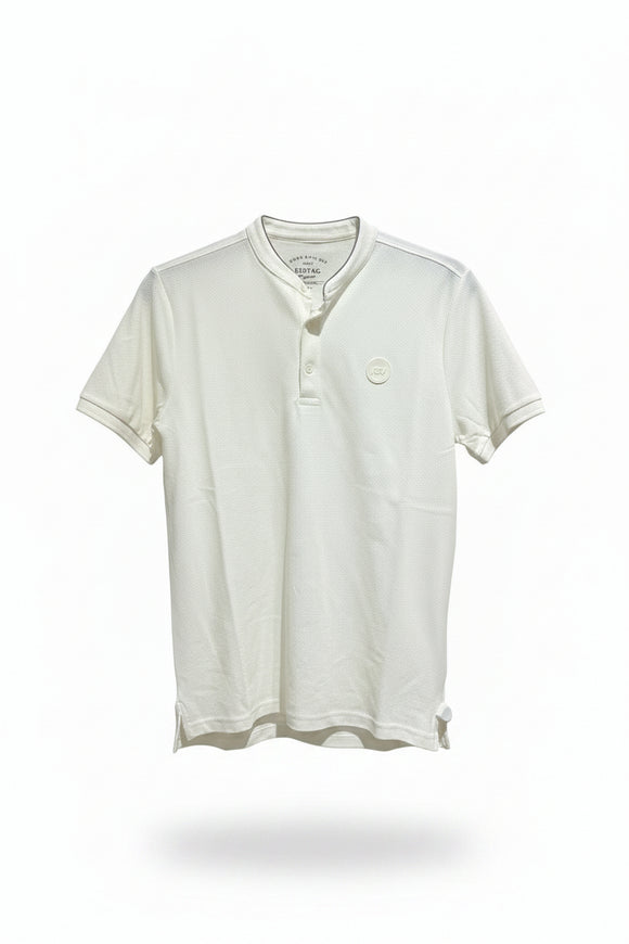 Ivory Standup Collar Polo Shirt Ivory