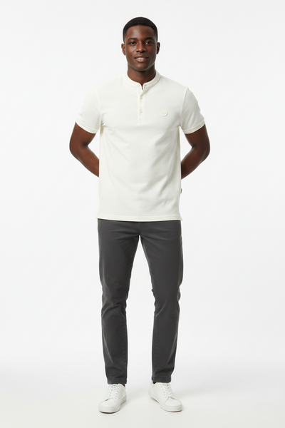 Ivory Standup Collar Polo Shirt Ivory - 0