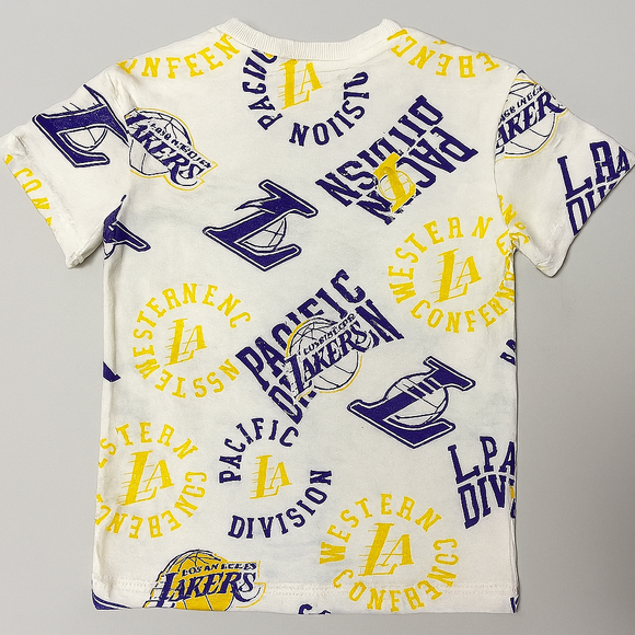 Off White Nba Lakers Aop T Shirt Cream